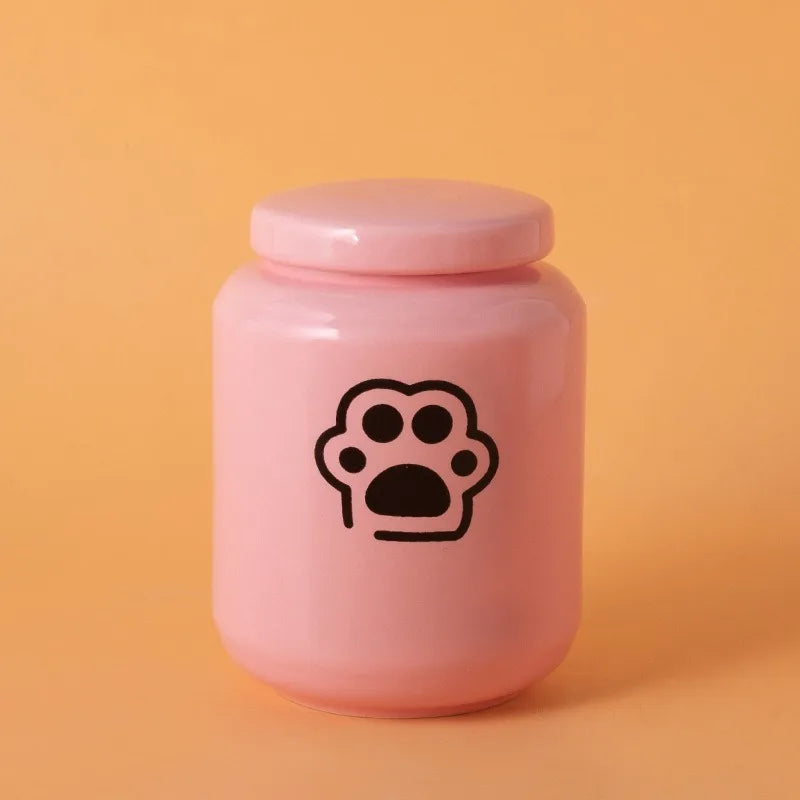 Handmade Eco-Friendly Classic Ceramic Cylindrical Dog Funeral Pet Cremation Urns with Multiple Pattern Decorations