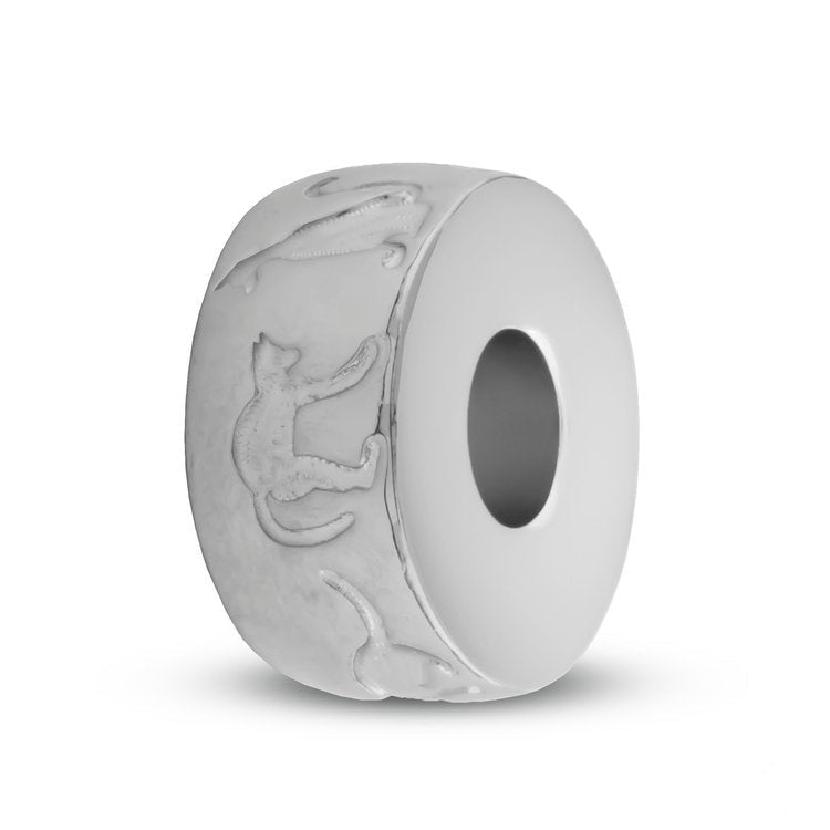 Handgemaakte dieren assieraad Memorial Bead van 925 Sterling zilver met glanzende afwerking