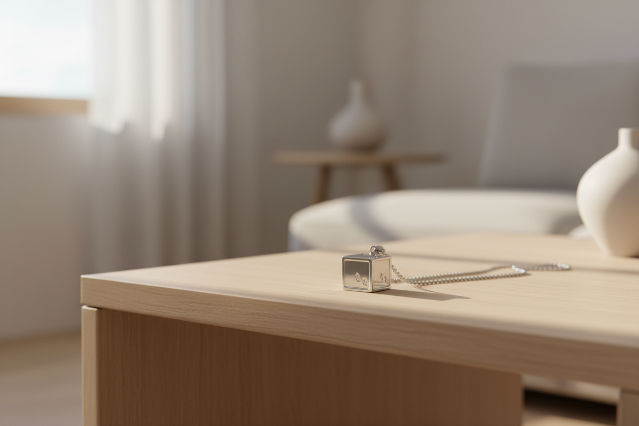 Sterling Silber Ascheanhänger silberfarben Aurora matt ohne Kette