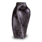 Keramische kunst urn Heart to Heart met zwart-wit marmerlook