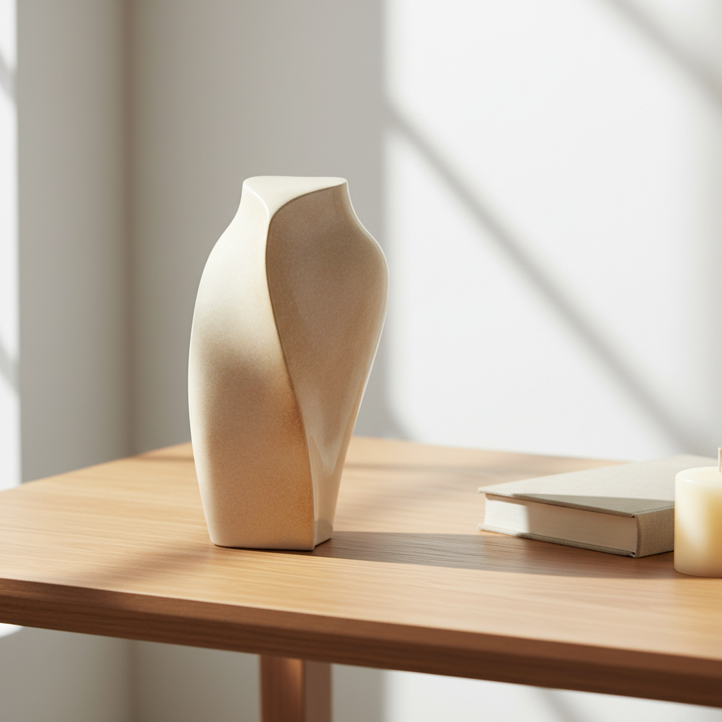 Keramik Urne cremefarben Heart to Heart