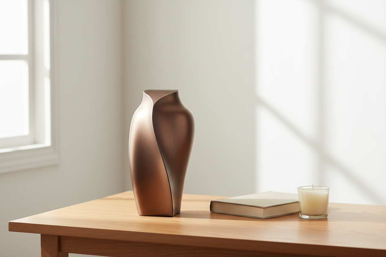 Keramik Urne bronzefarben Heart to Heart