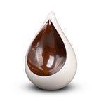 Keramische urn Celest met druppelvorm en elegante duo-opening