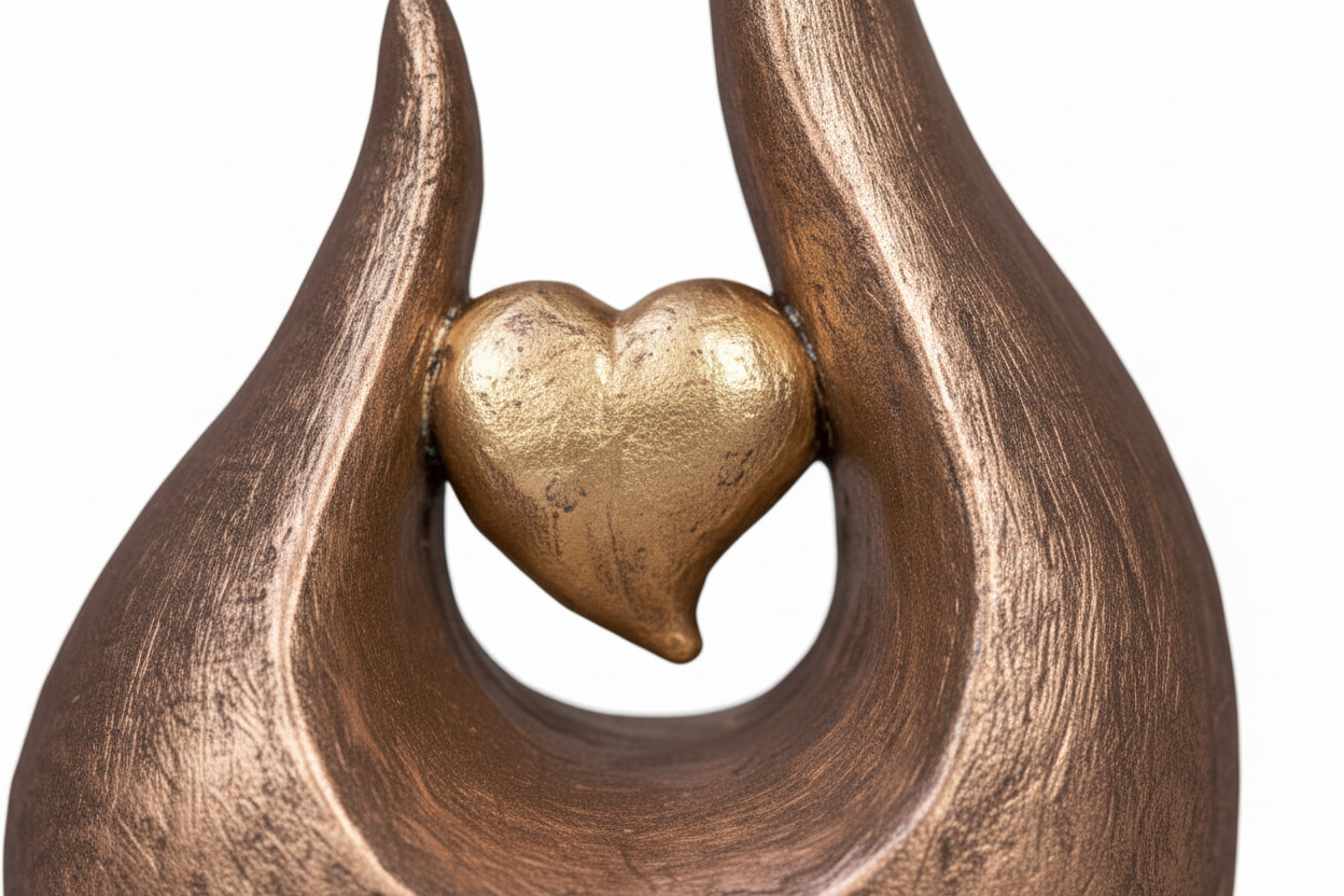 Keramik Urne mehrfarbig Fuego in geschwungener Form