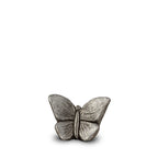 Keramische keepsake urn Mariposa met zilverkleurige vlinderdetails