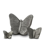 Keramische kunst urn Mariposa met zilverkleurige vlinder