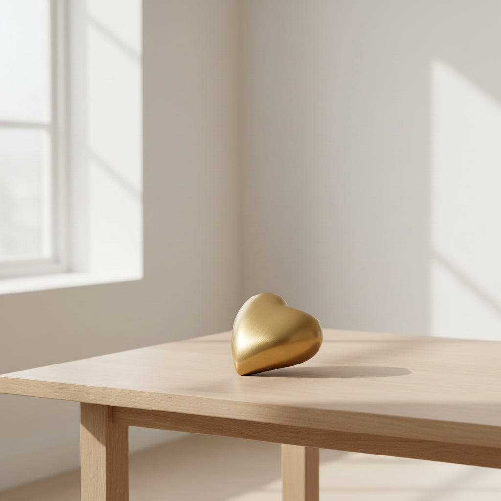 Metalen keepsake urn zilver met hartvorm