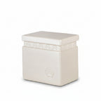 Biologische urn zilverwit mat duurzaam handgemaakt natuur