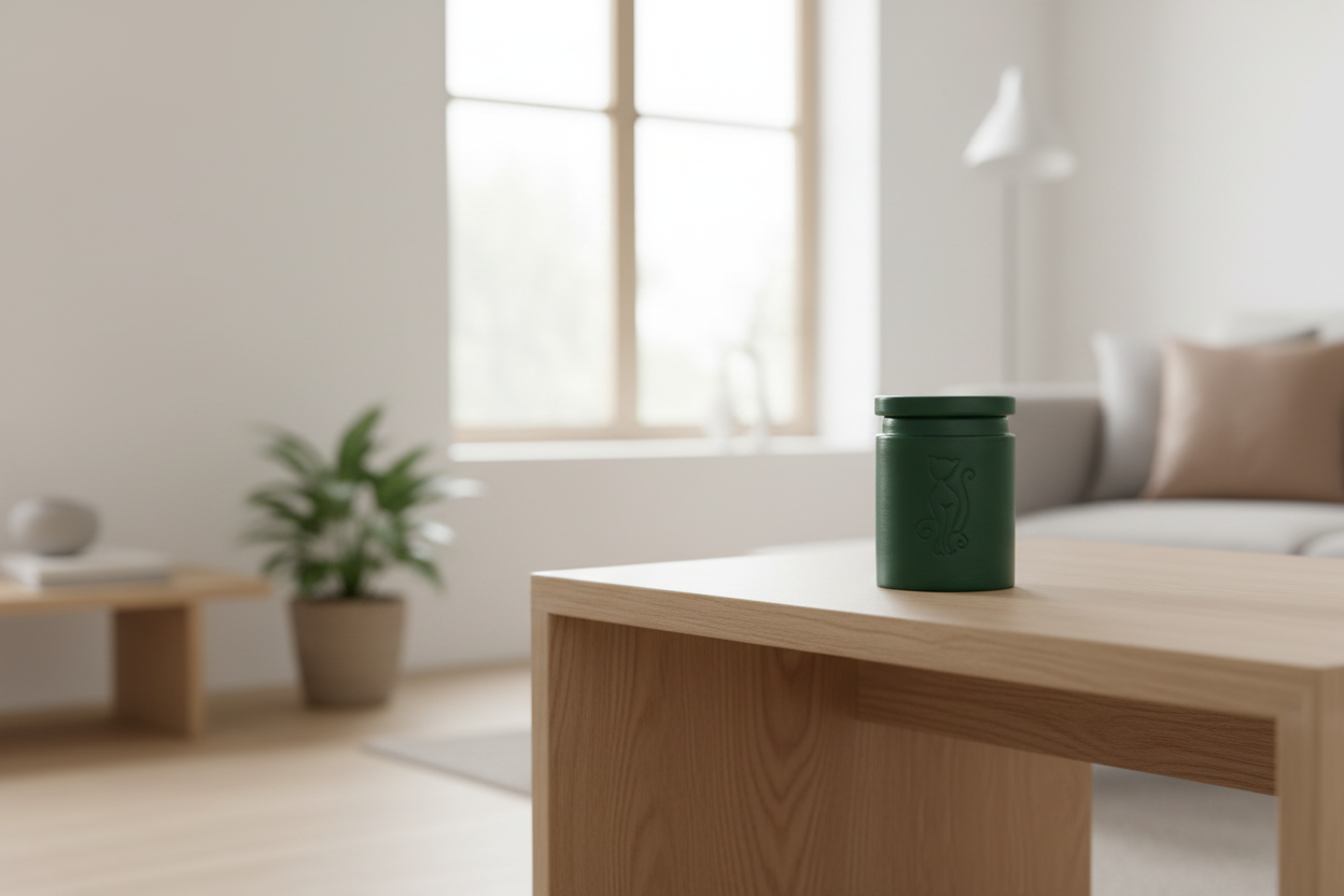 Biologisch abbaubare Urne moosgrün matt