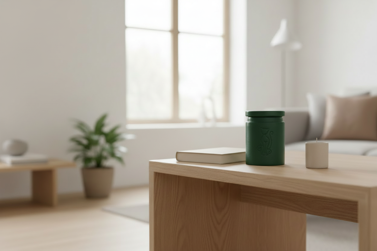 Biologisch abbaubare Urne moosgrün matt