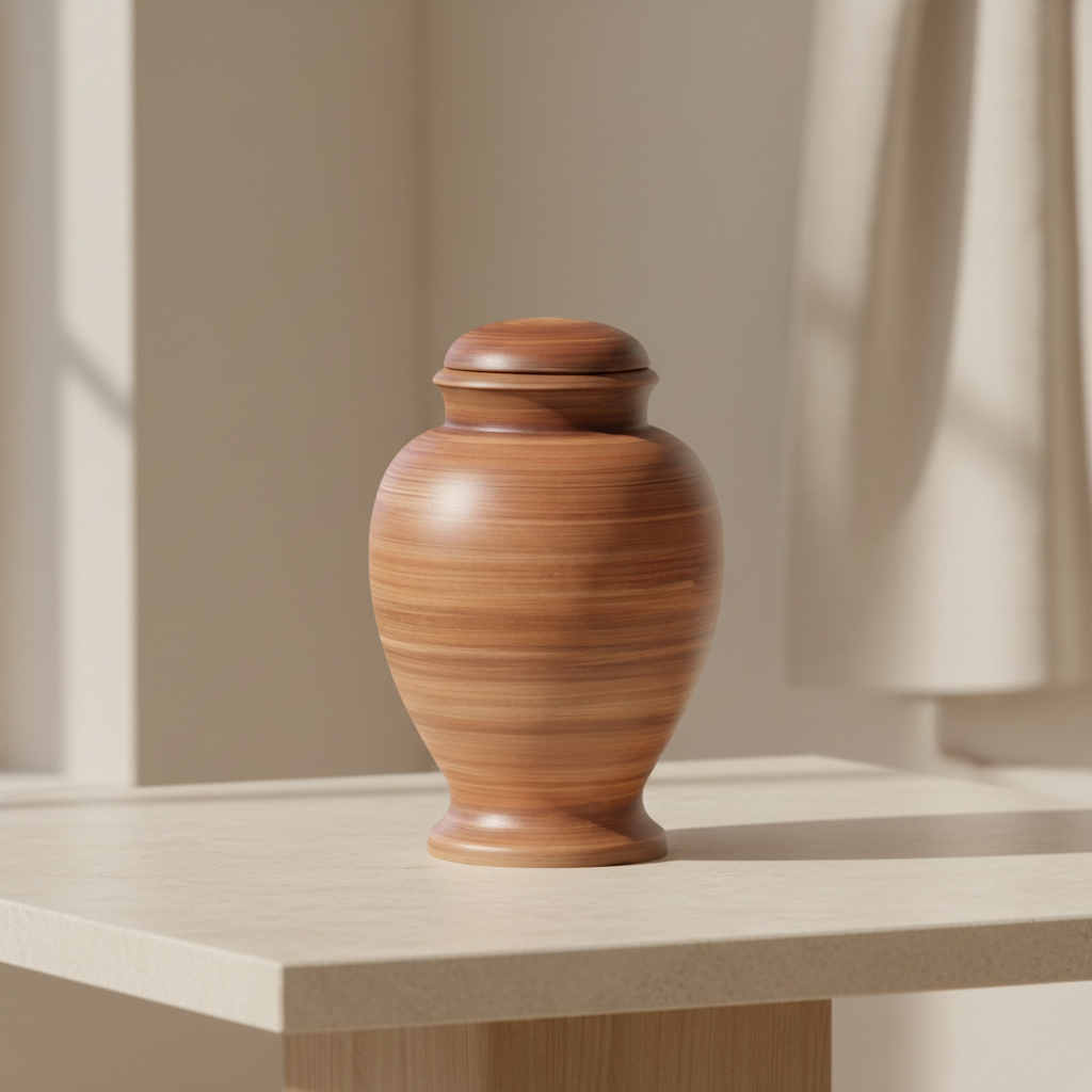 Biologisch abbaubare Urne naturfarben schlicht