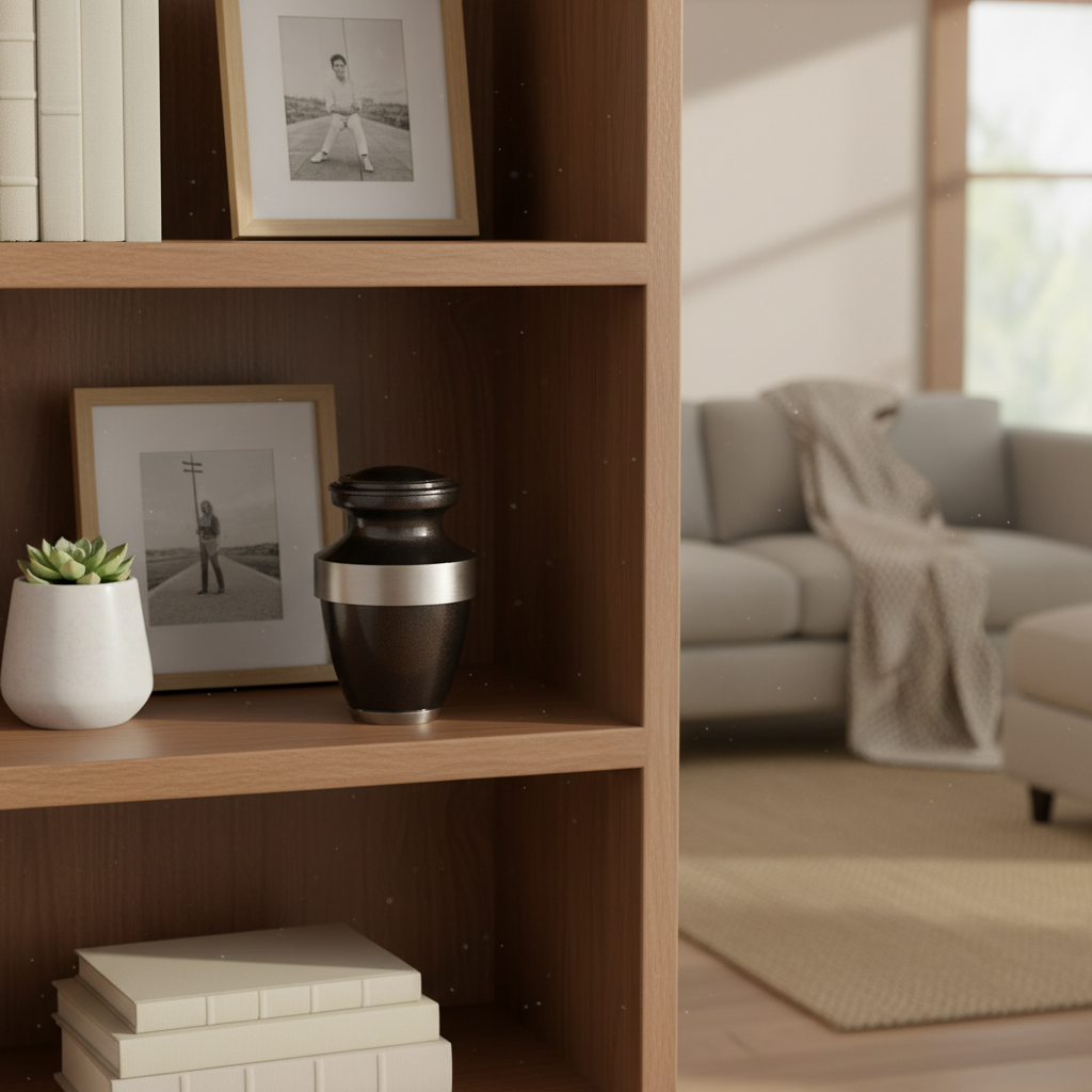 Metall Miniurne silberfarben matt