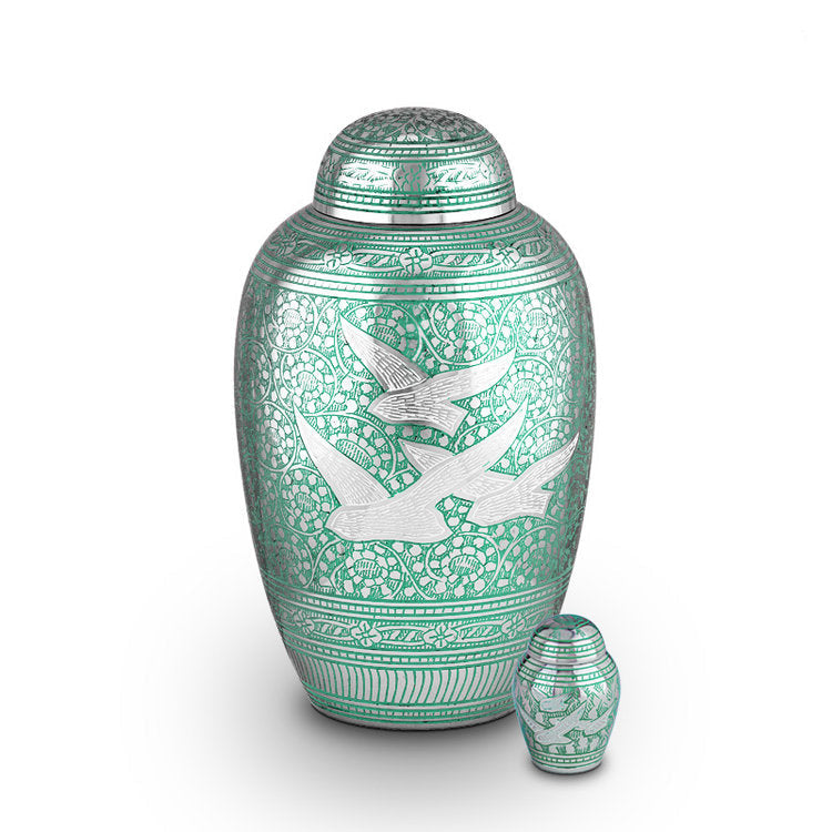 Metalen keepsake urn messing, ambachtelijk en duurzaam