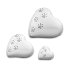 Metaal dieren keepsake hart wit en zilverkleur glanzend personaliseerbaar