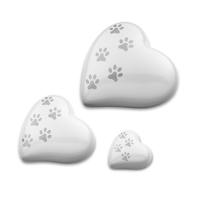 Metaal dieren keepsake hart wit en zilverkleur glanzend personaliseerbaar