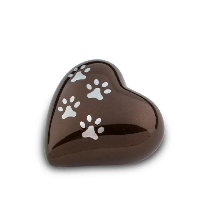 Metaal dieren keepsake hart brons en zilverkleur glanzend personaliseerbaar