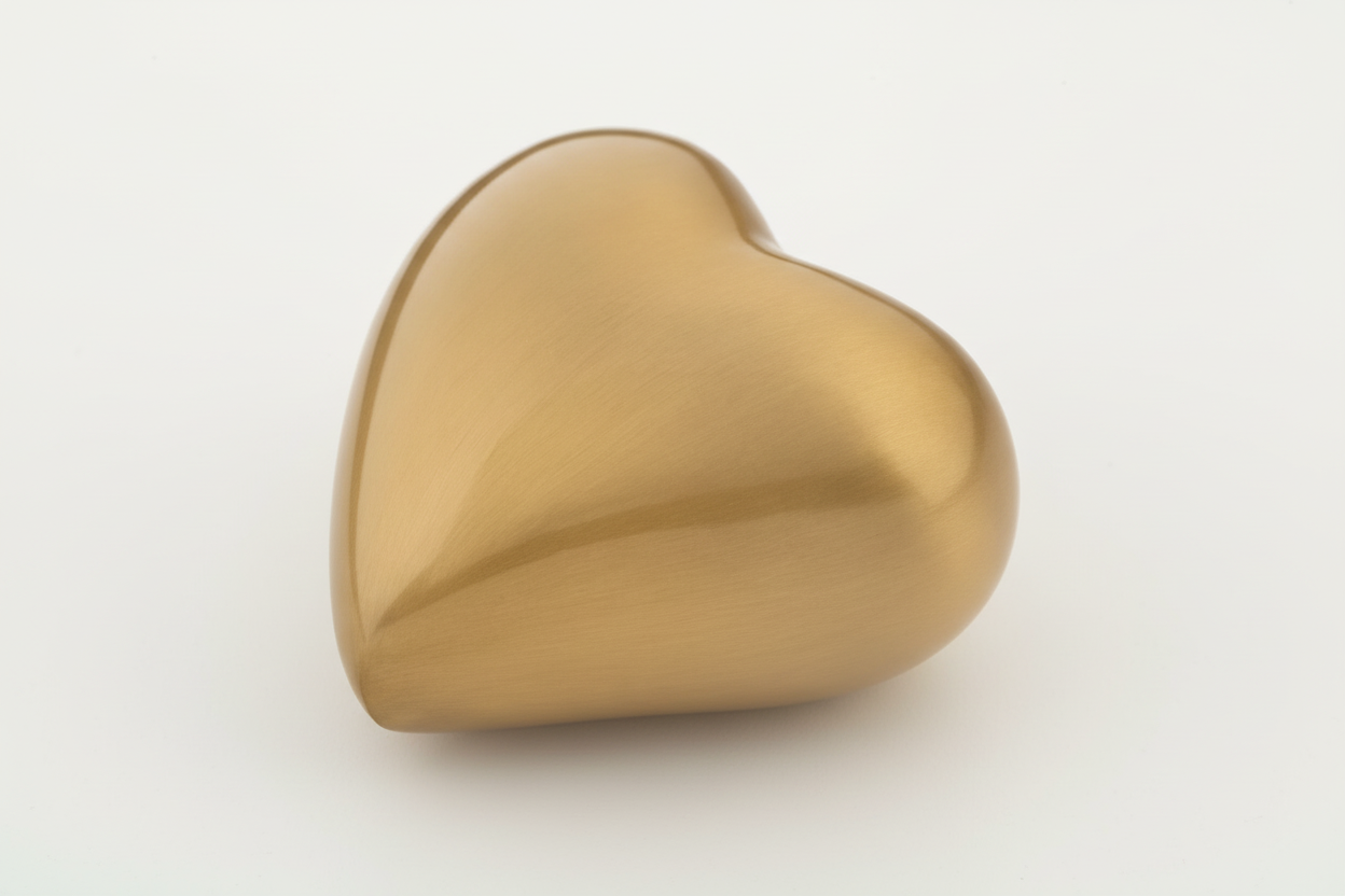 Metall Miniurne silberfarben in Herzform