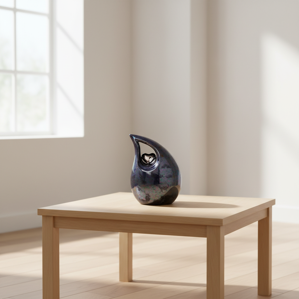 Keramik Urne Medium naturfarben schlicht