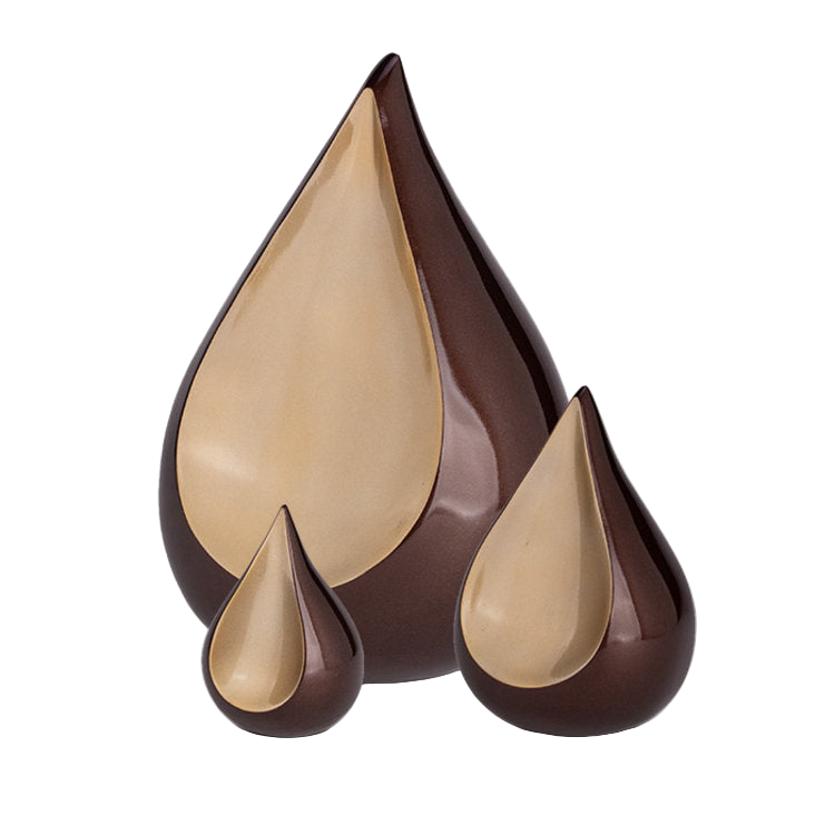 Metalen keepsake urn zilver met traanvorm