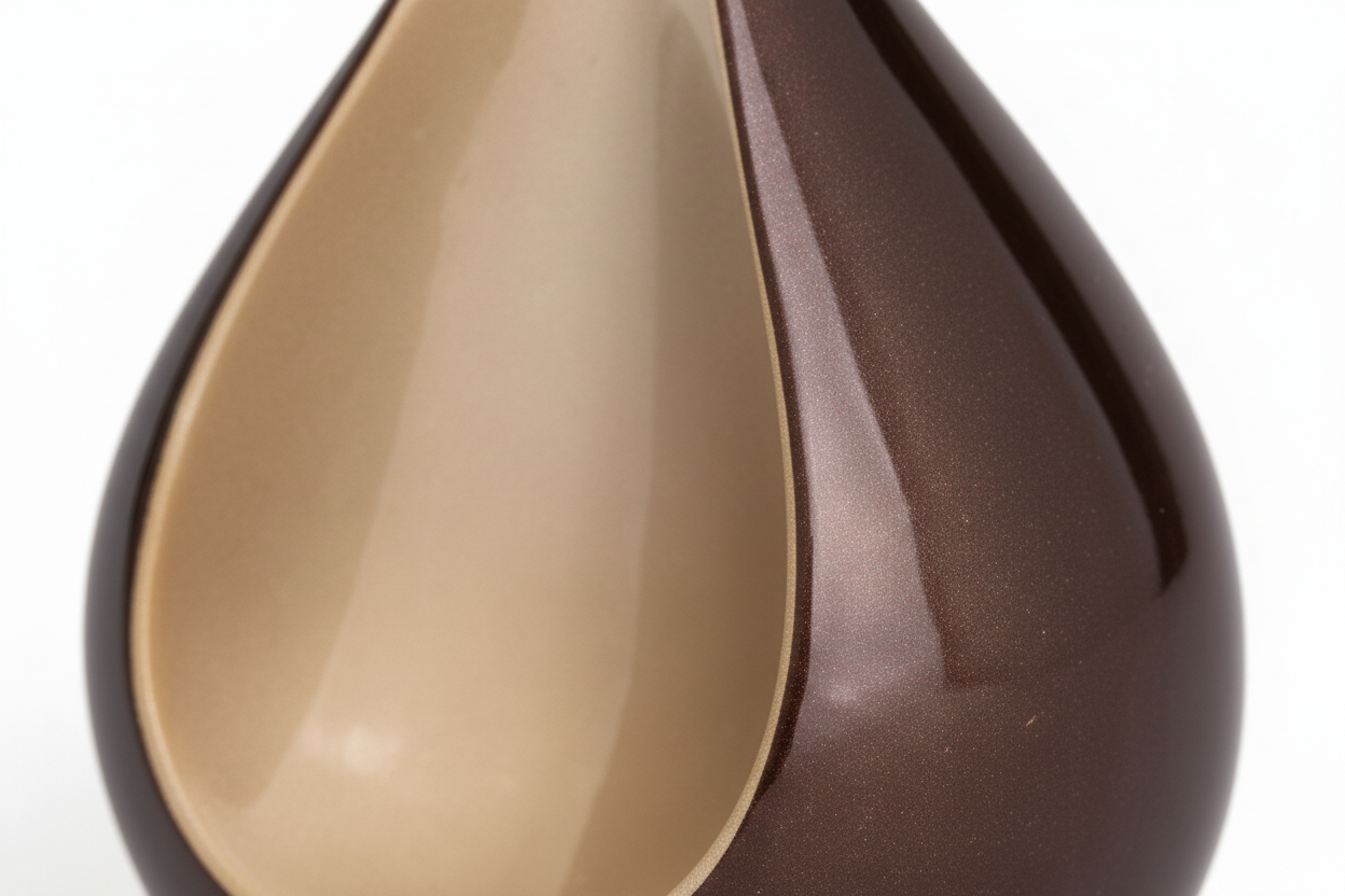 Metall Miniurne silber in Tropfenform